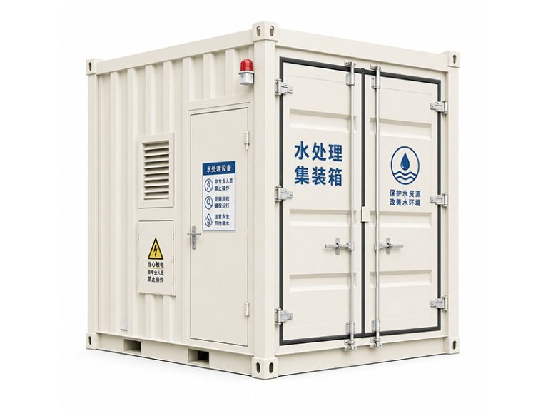 Water treatment equipment container
